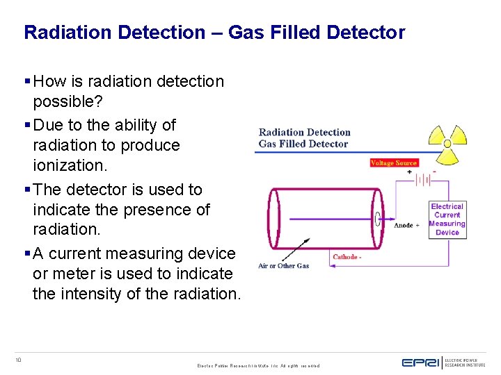 Radiation Detection – Gas Filled Detector § How is radiation detection possible? § Due Radiation Detection – Gas Filled Detector § How is radiation detection possible? § Due