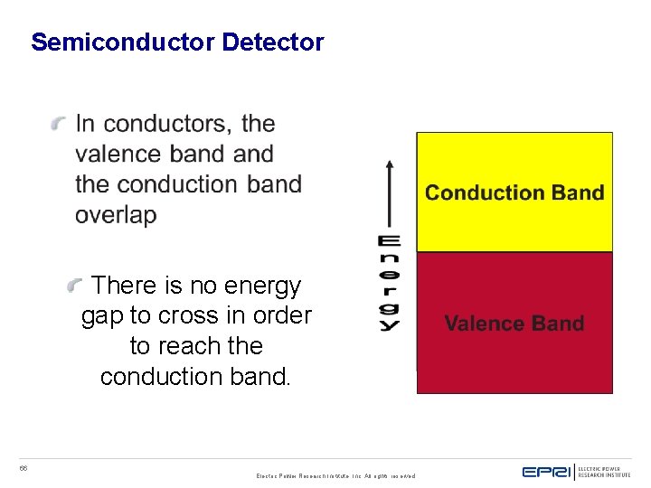 Semiconductor Detector There is no energy gap to cross in order to reach the Semiconductor Detector There is no energy gap to cross in order to reach the