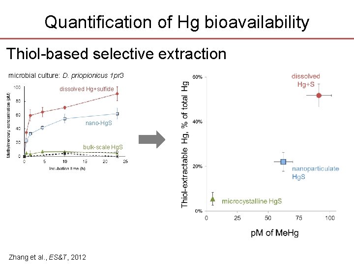 Quantification of Hg bioavailability Thiol-based selective extraction microbial culture: D. priopionicus 1 pr 3 Quantification of Hg bioavailability Thiol-based selective extraction microbial culture: D. priopionicus 1 pr 3