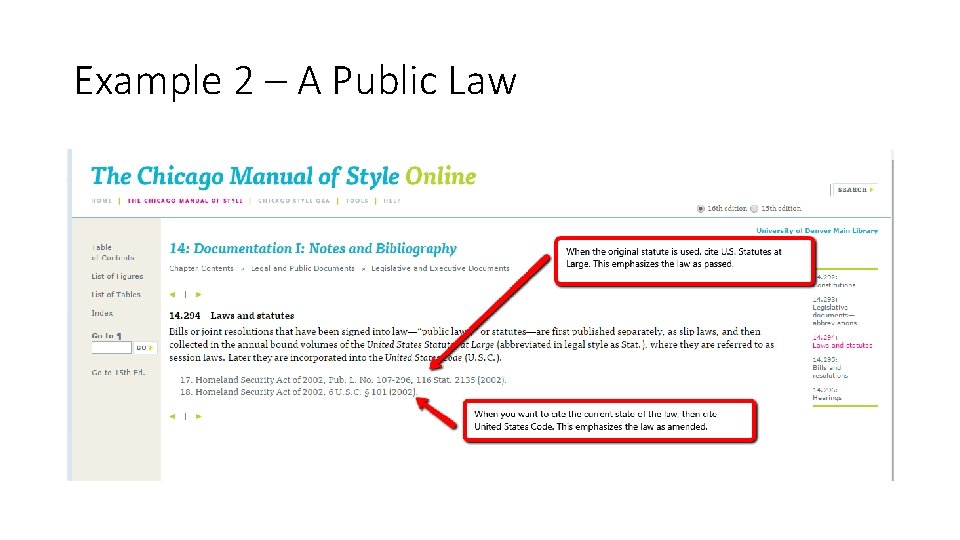 Example 2 – A Public Law 