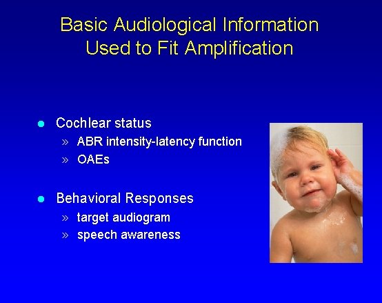 Basic Audiological Information Used to Fit Amplification l Cochlear status » ABR intensity-latency function