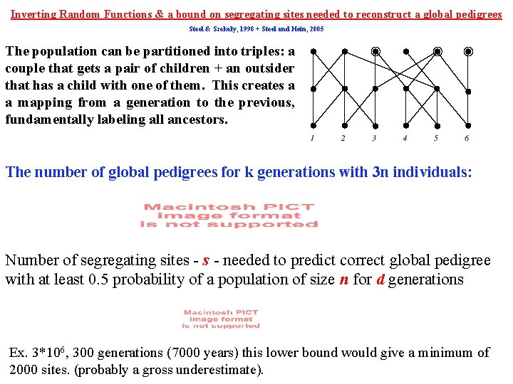 Inverting Random Functions & a bound on segregating sites needed to reconstruct a global