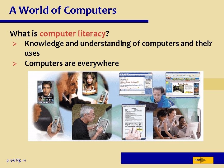 A World of Computers What is computer literacy? Ø Ø Knowledge and understanding of