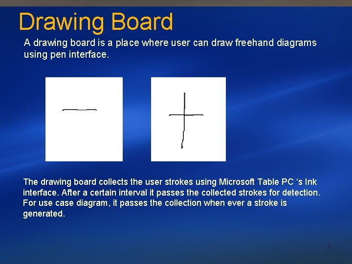 Drawing Board A drawing board is a place where user can draw freehand diagrams
