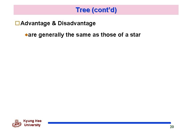 Tree (cont’d) o. Advantage & Disadvantage are generally the same as those of a