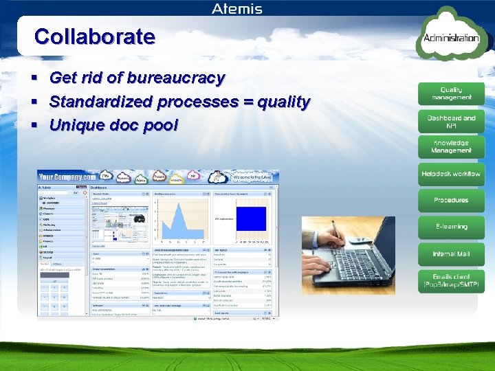 Collaborate § § § Get rid of bureaucracy Standardized processes = quality Unique doc