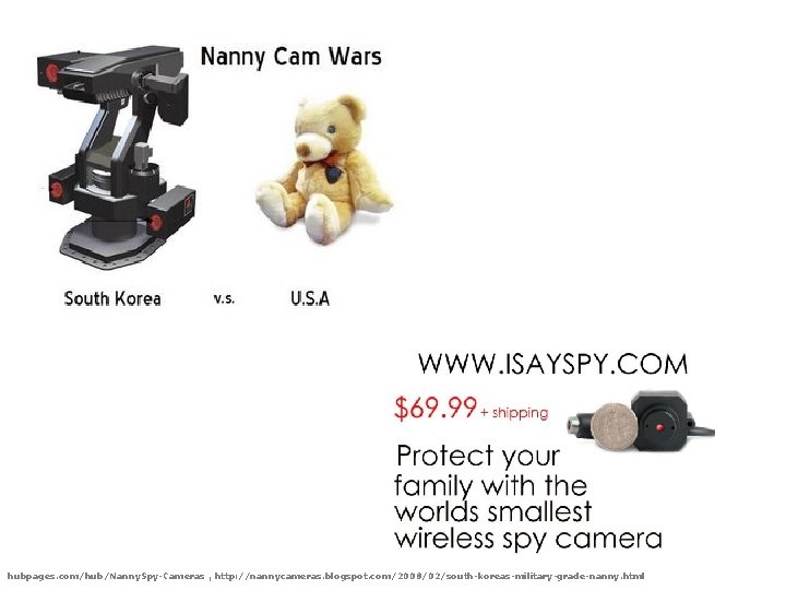hubpages. com/hub/Nanny. Spy-Cameras , http: //nannycameras. blogspot. com/2008/02/south-koreas-military-grade-nanny. html 