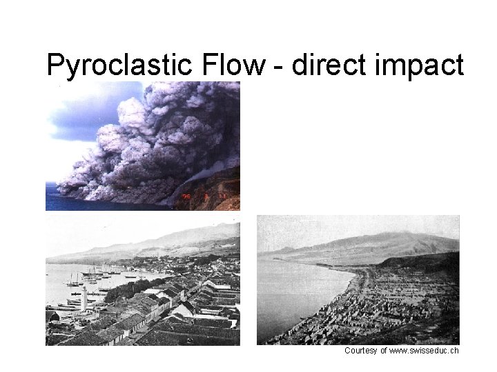 Pyroclastic Flow - direct impact Courtesy of www. swisseduc. ch 
