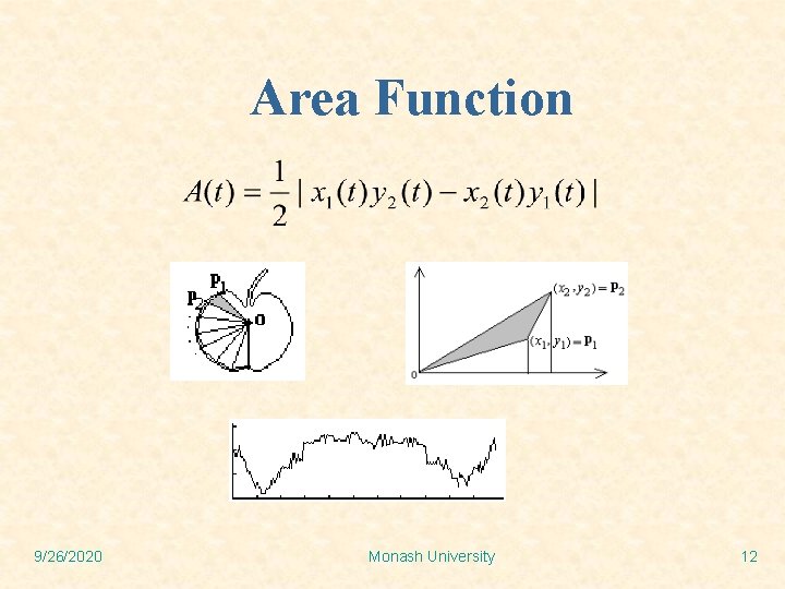 Area Function 9/26/2020 Monash University 12 