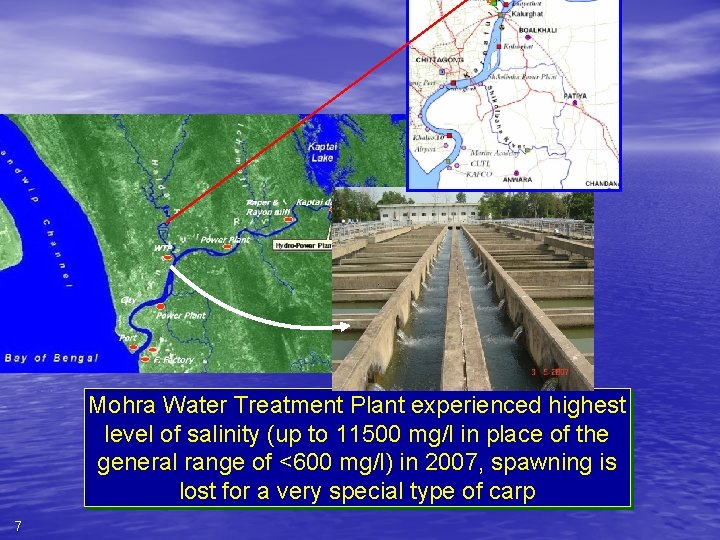 a Mohra Water Treatment Plant experienced highest level of salinity (up to 11500 mg/l