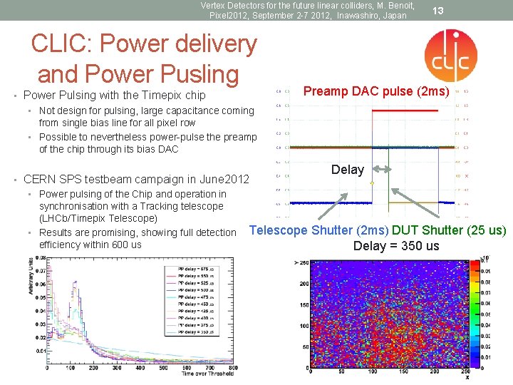 Vertex Detectors for the future linear colliders, M. Benoit, Pixel 2012, September 2 -7