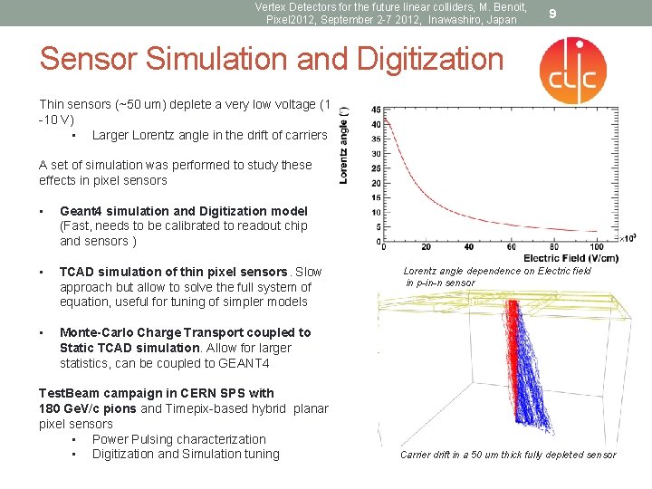 Vertex Detectors for the future linear colliders, M. Benoit, Pixel 2012, September 2 -7