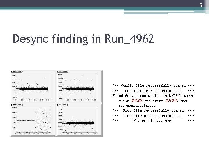 5 Desync finding in Run_4962 *** Config file successfully opened *** Config file read