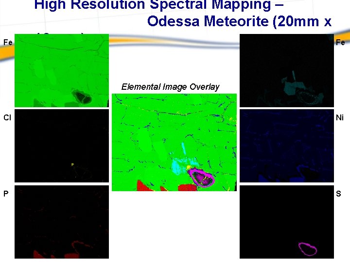 Fe High Resolution Spectral Mapping – Odessa Meteorite (20 mm x 16 mm) Fe