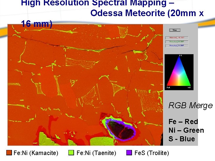 High Resolution Spectral Mapping – Odessa Meteorite (20 mm x 16 mm) RGB Merge