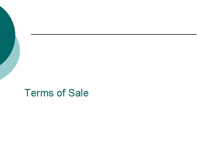 Terms of Sale 