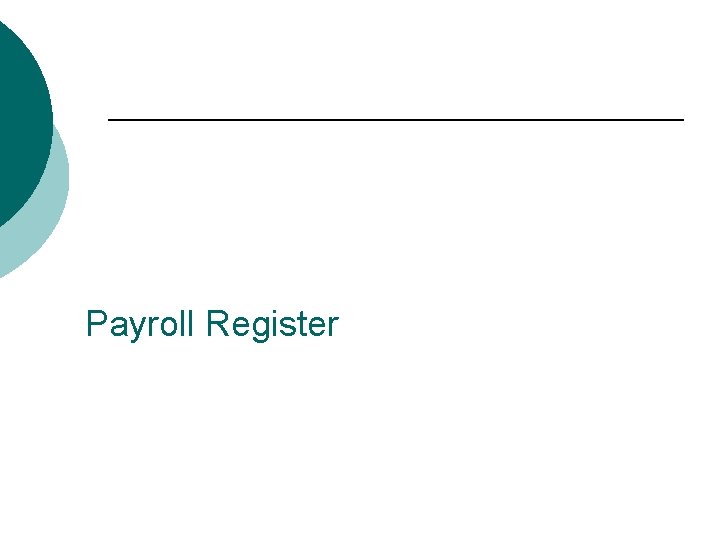 Payroll Register 