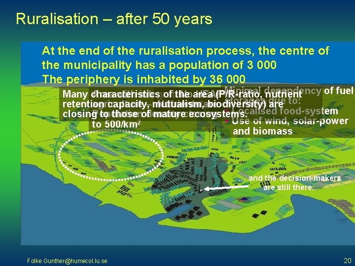 Ruralisation – after 50 years At the end of the ruralisation process, the centre