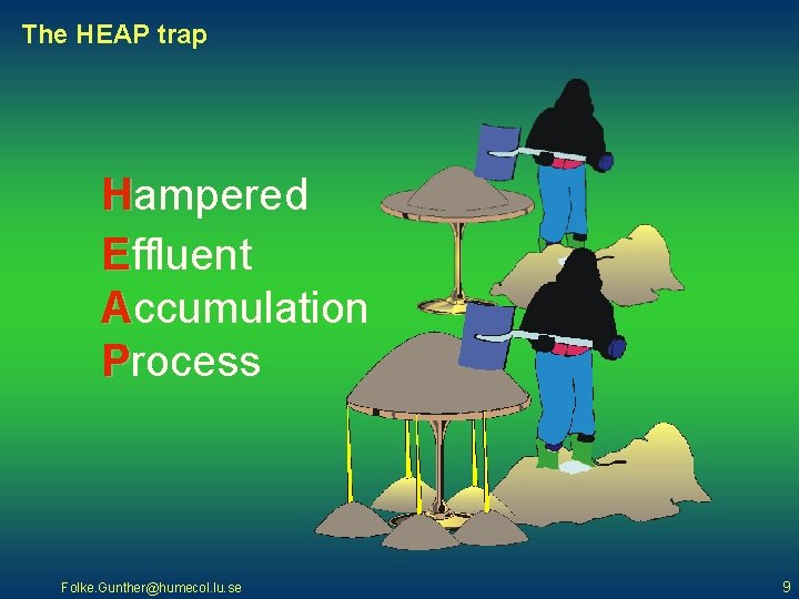 The HEAP trap Hampered Effluent Accumulation Process Folke. Gunther@humecol. lu. se 9 