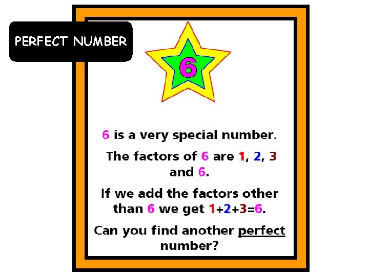 PERFECT NUMBER PERFECT NUMBER
