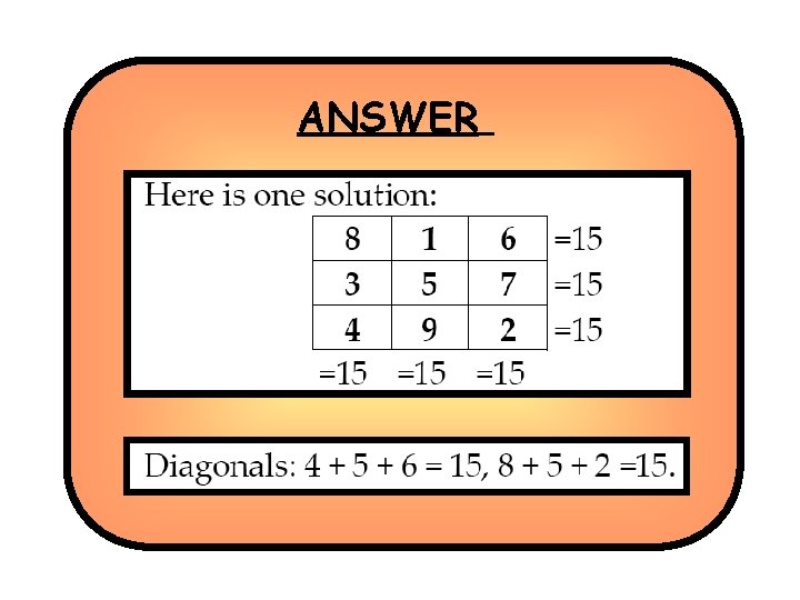 ANSWER ANSWER