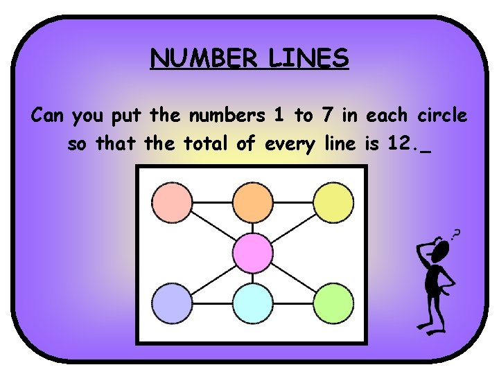 NUMBER LINES Can you put the numbers 1 to 7 in each circle so NUMBER LINES Can you put the numbers 1 to 7 in each circle so