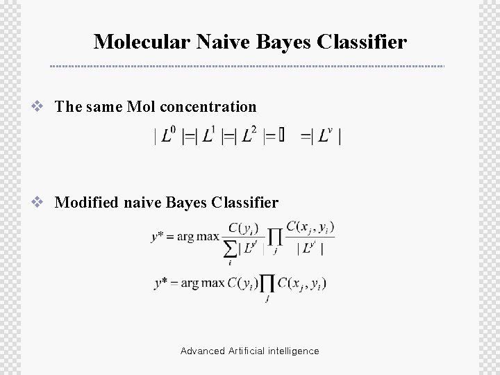 Molecular Naive Bayes Classifier v The same Mol concentration v Modified naive Bayes Classifier