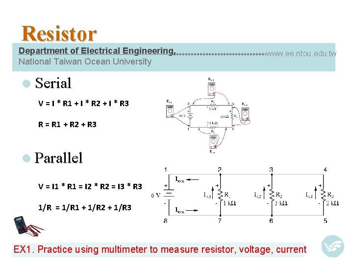 Resistor Department of Electrical Engineering, National Taiwan Ocean University www. ee. ntou. edu. tw