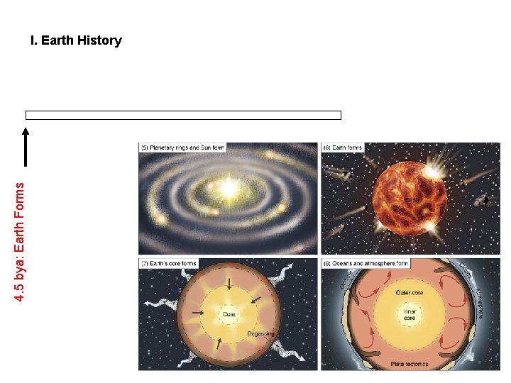 4. 5 bya: Earth Forms I. Earth History 4. 5 bya: Earth Forms I. Earth History