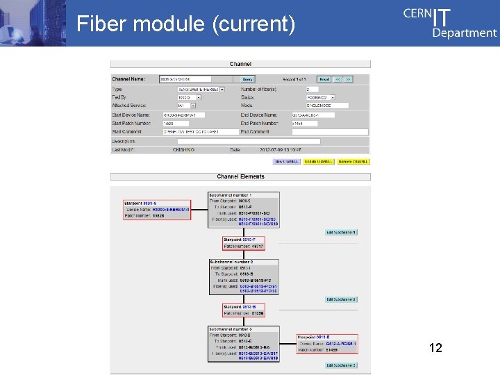 Fiber module (current) 12 