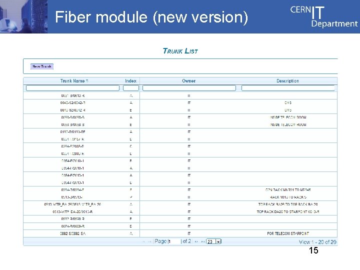 Fiber module (new version) 15 