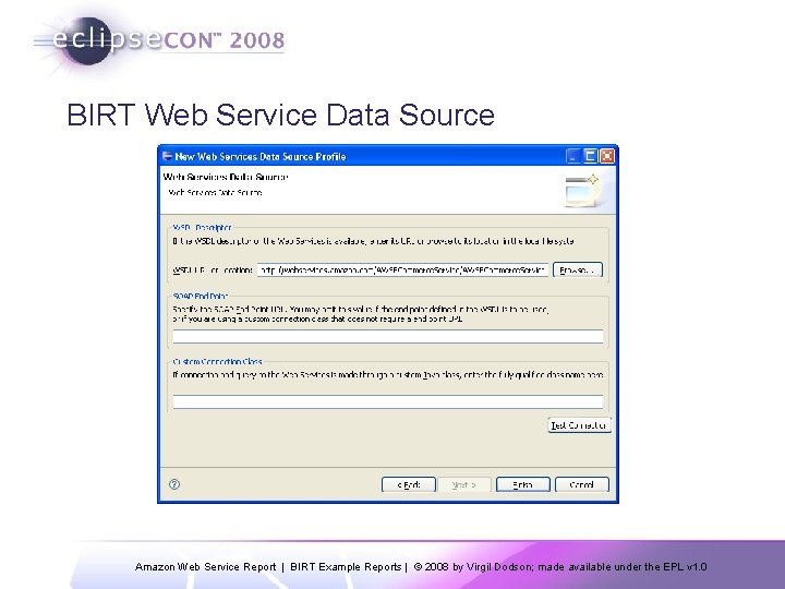 BIRT Web Service Data Source Amazon Web Service Report | BIRT Example Reports |