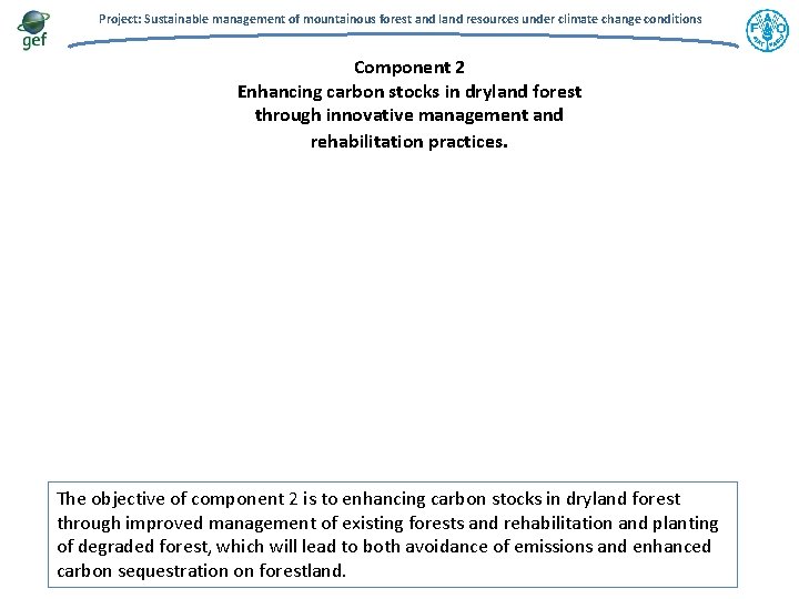 Project: Sustainable management of mountainous forest and land resources under climate change conditions Component