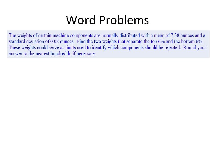 Word Problems 