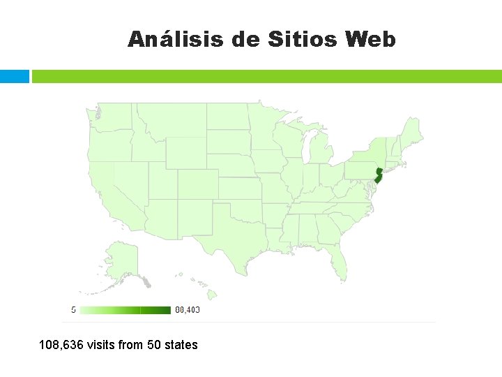 Análisis de Sitios Web 108, 636 visits from 50 states 