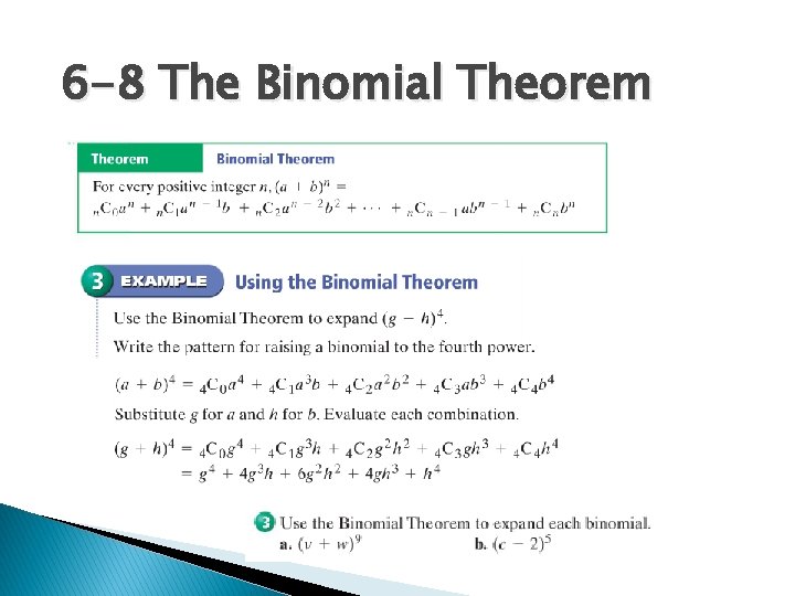 6 -8 The Binomial Theorem 