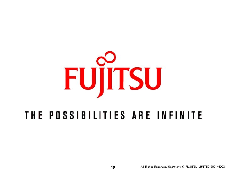 13 All Rights Reserved, Copyright © FUJITSU LIMITED 2001 -2003 