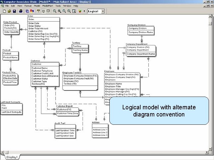 Open XML File in All. Fusion ERwin Logical model with alternate diagram convention 