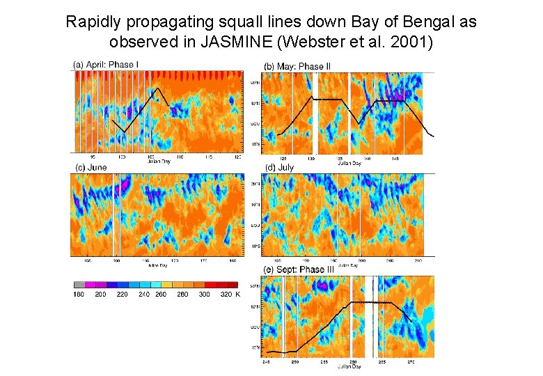 Rapidly propagating squall lines down Bay of Bengal as observed in JASMINE (Webster et