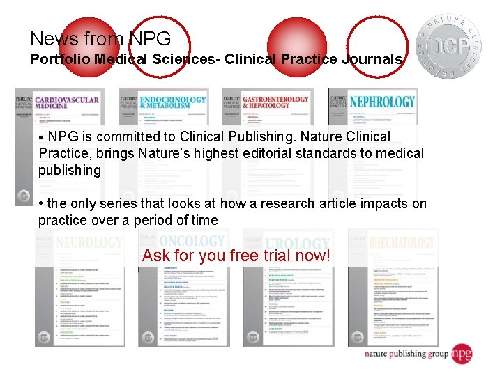 News from NPG Portfolio Medical Sciences- Clinical Practice Journals • NPG is committed to