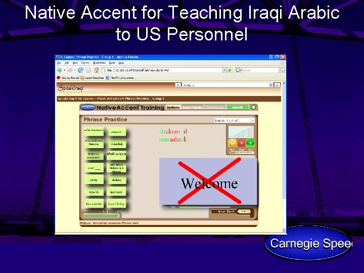 Native Accent for Teaching Iraqi Arabic to US Personnel 