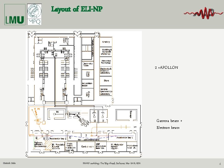 Layout of ELI-NP 2 ×APOLLON Gamma beam + Electron beam Dietrich Habs ELI-NP workshop: