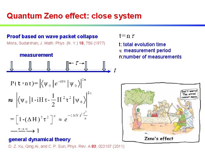 Quantum Zeno effect: close system Proof based on wave packet collapse Misra, Sudarshan, J.