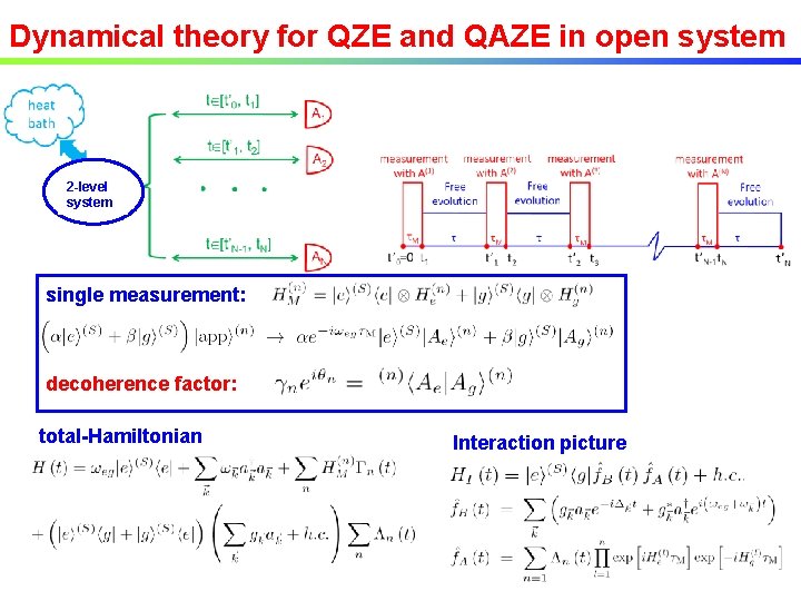 Dynamical theory for QZE and QAZE in open system 2 -level system single measurement: