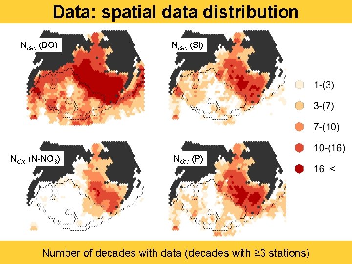 Data: spatial data distribution Ndec (DO) Ndec (Si) Ndec (N-NO 3) Ndec (P) Number