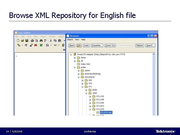 Browse XML Repository for English file 24 9/25/2020 Confidential 