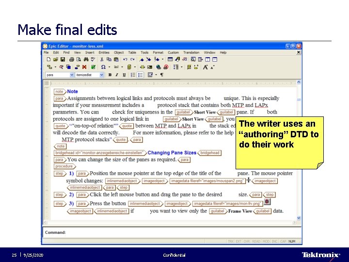 Make final edits The writer uses an “authoring” DTD to do their work 25