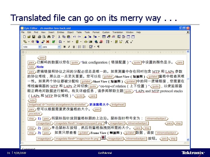 Translated file can go on its merry way. . . 31 9/25/2020 Confidential 