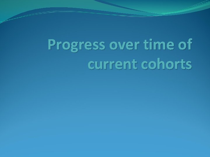 Progress over time of current cohorts 