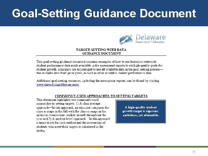 Goal-Setting Guidance Document 11 